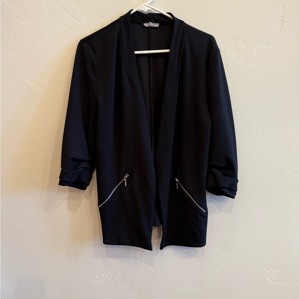 Maurices Black Blazer with Zipper Accents